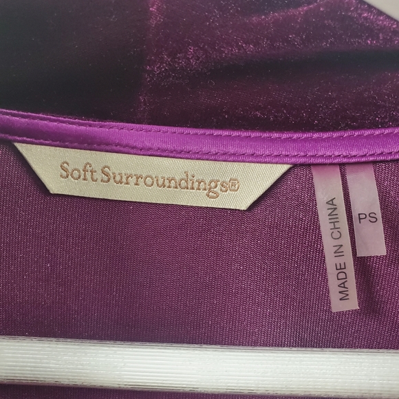 Soft Surroundings Berry Velvet Cowl Neck Top Cozy - Picture 6 of 10